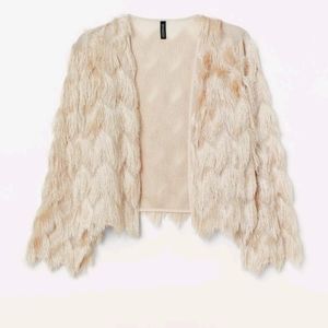 Chocolate brown fringe cardigan